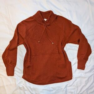 Burnt Orange Sweater With Draw Strings And Pockets